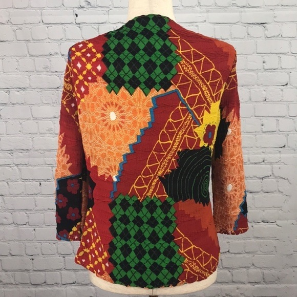 ALBERTO MAKALI Printed Open Front Jacket sz S - Picture 4 of 7